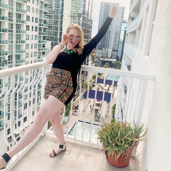 Topshop High Waisted Embroidered Shorts - Picture 3 of 6